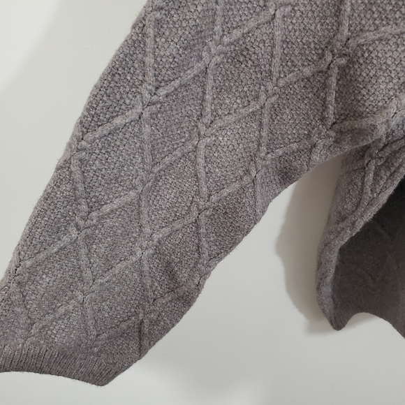 Old Navy Mock Neck Diamond Stitch Cable Knit Pullover Sweater Taupe NWT Size 3X - Picture 5 of 10